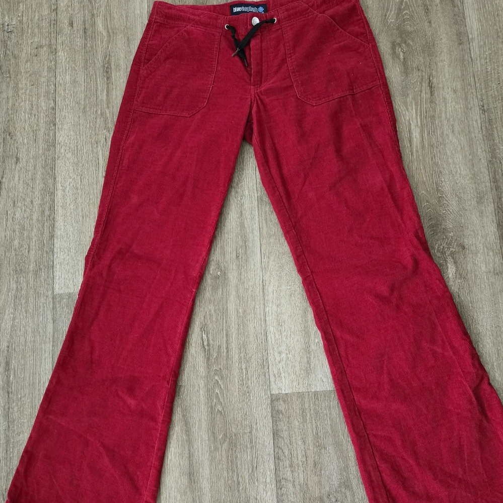 Blue Asphalt  Size 5 Red  Corduroy Jeans Pants Pockets In‎ Front Great Color y2k